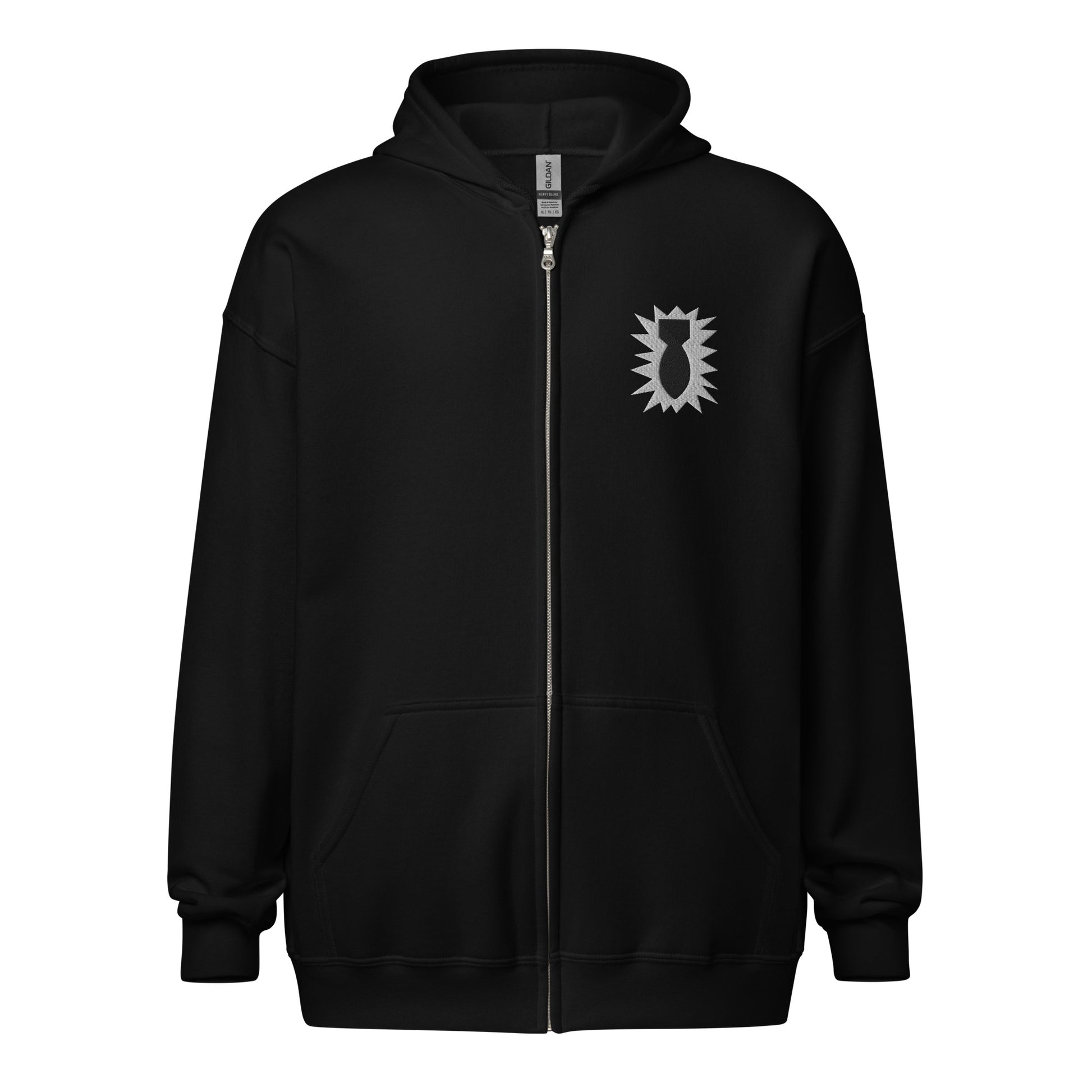 full zip hoodie embroidered with EOD bomb insignia