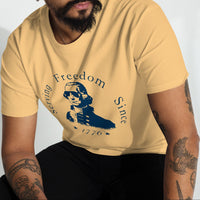 gold t-shirt with george washington design