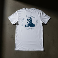 white t-shirt with george washington design