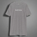 Men's grey t-shirt with the words Humble Sundays across the chest.