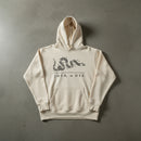 beige hoodie with join or die snake design