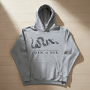 grey hoodie with join or die snake design