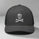 Jolly Roger skull and bones snapback trucker hat