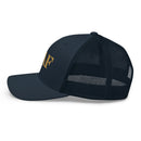 snapback trucker hat with text 'KAF' embroidered 