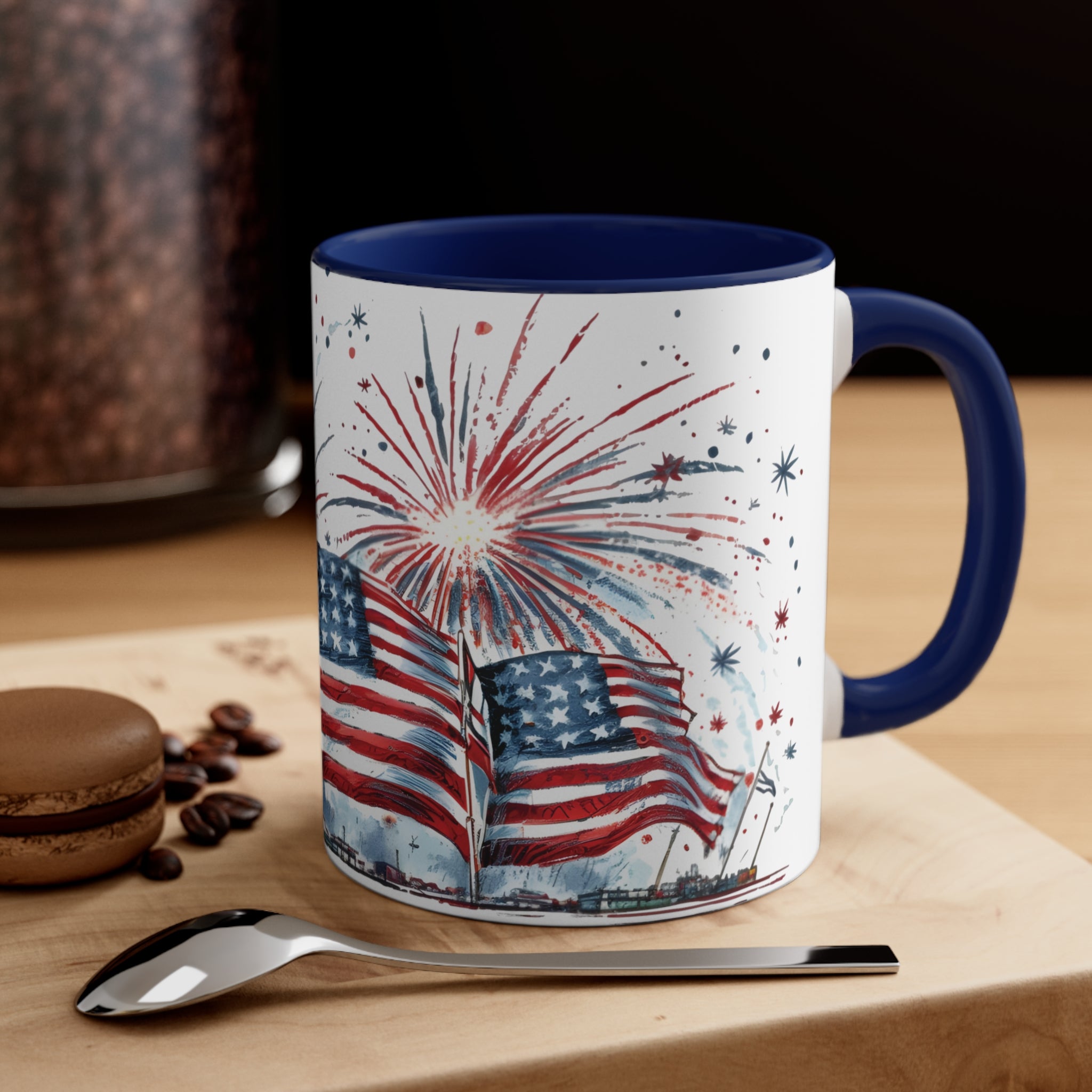 4th of July Fireworks Accent Coffee Mug