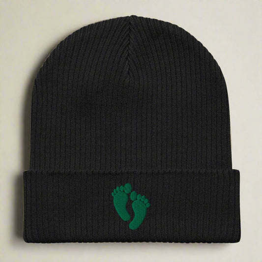 Air force pararescue PJ green feet embroidered on our ribbed beanie.