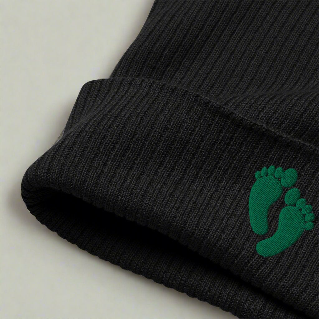 Air force pararescue PJ green feet embroidered on our ribbed beanie.