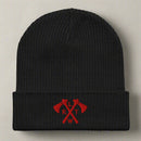Black beanie with US Army Rangers crossed tomahawk and RLTW design. 
