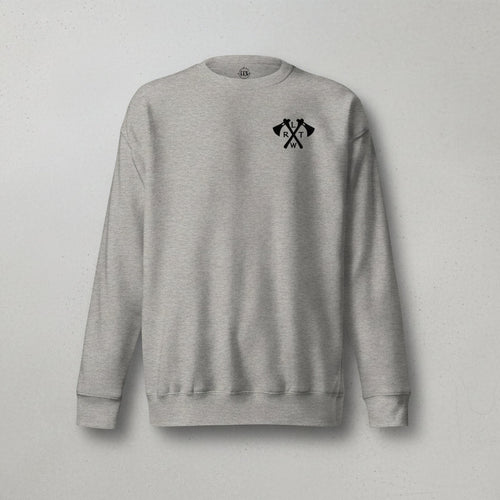 Sweatshirt with crossed tomahawks and RLTW design on the left chest