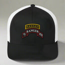 75th ranger regiment special troops battalion scroll and ranger tab snapback trucker hat