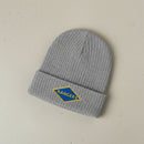 Ribbed knit beanie with WW2 blue ranger diamond insignia