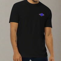 Black t-shirt with world war 2 blue ranger diamond on left chest