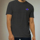 Charcoal t-shirt with world war 2 blue ranger diamond on left chest