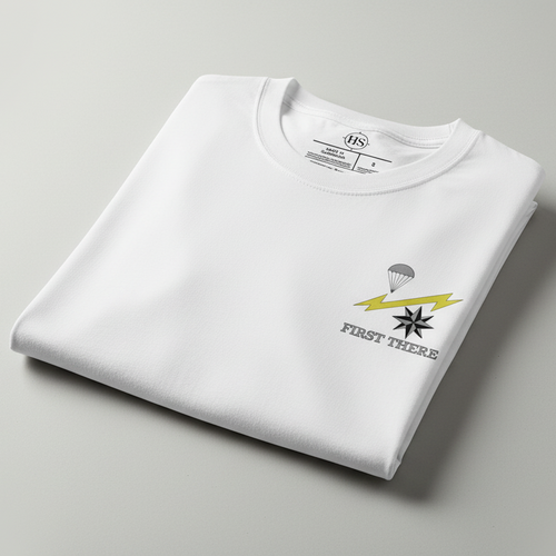 white t-shirt with air force combat control team insignia