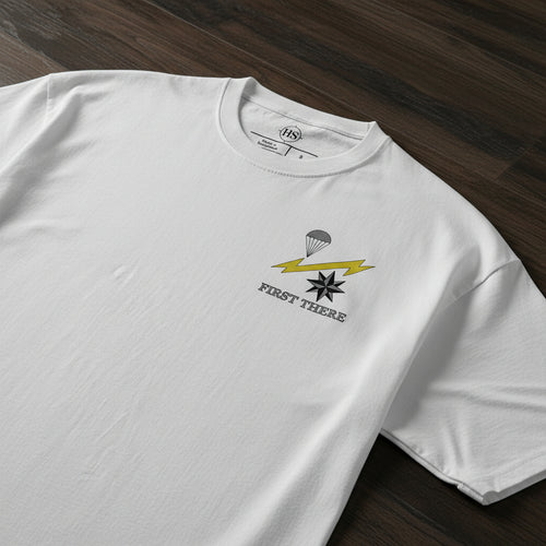 white t-shirt with air force combat control team insignia