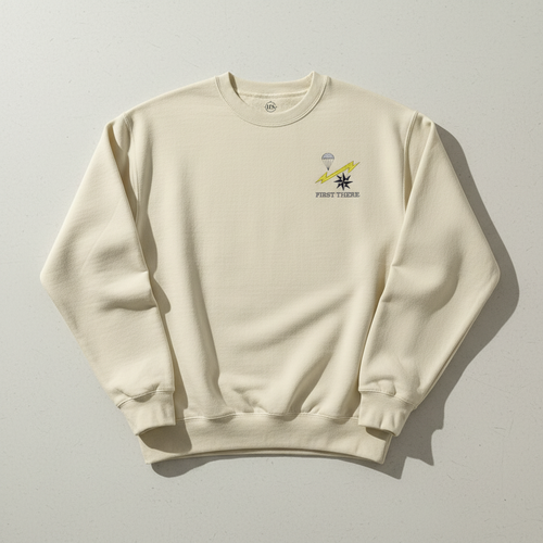 Sweatshirt with air force combat control team design on the left chest for a minimalist look