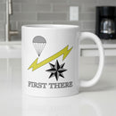 White coffee mug with Air Force Combat Control Team insignia design.