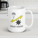 White coffee mug with Air Force Combat Control Team insignia design.