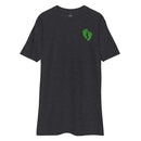 charcoal shirt with air force pj green feet design on the left chest
