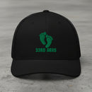 black snapback trucker hat with air force pj green feet 33rd ARRS embroidered design