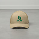 khaki snapback trucker hat with air force pj green feet 33rd ARRS embroidered design