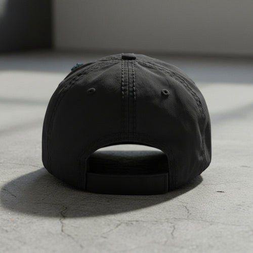 black distressed dad hat with air force pj green feet 33rd ARRS embroidered design