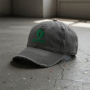 grey distressed dad hat with air force pj green feet 33rd ARRS embroidered design