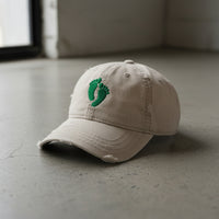 Distressed dad hat with air force PJ green feet