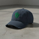Distressed dad hat with air force PJ green feet