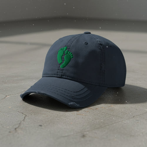 Distressed dad hat with air force PJ green feet