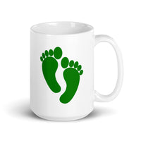 11oz white coffee mug with air force pj green feet