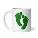 11oz white coffee mug with air force pj green feet