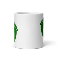 11oz white coffee mug with air force pj green feet
