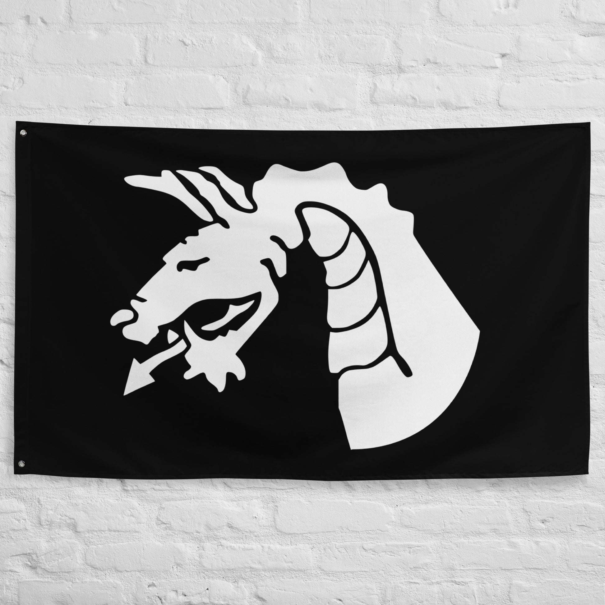 18th airborne dragon insignia on a black flag