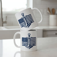 Anchor and American Flag Coffee Mug