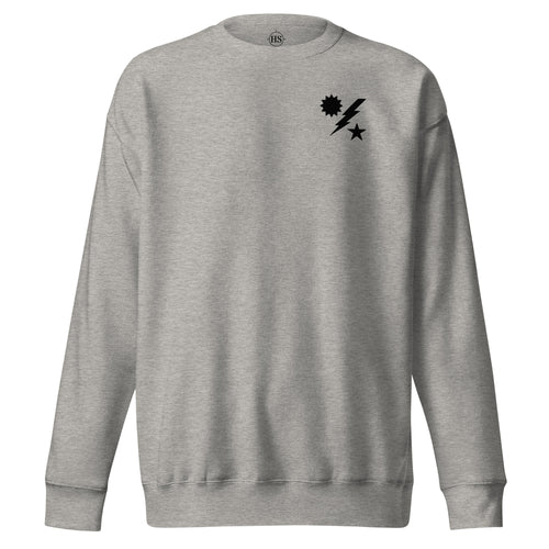 grey sweatshirt with 75th ranger regiment insignia on the left chest