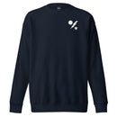 navy sweatshirt with 75th ranger regiment insignia on the left chest