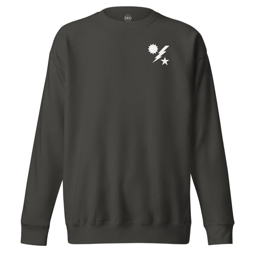 vintage black sweatshirt with 75th ranger regiment insignia on the left chest