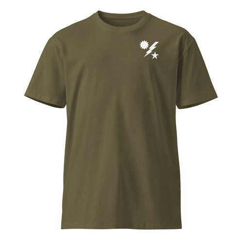 army green t-shirt with army ranger insignia 