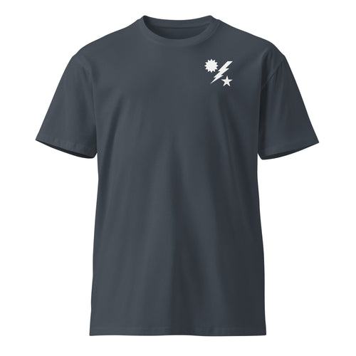 petrol blue t-shirt with army ranger insignia 