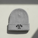 Ribbed knit beanie with army rangers RLTW and tomahawk design