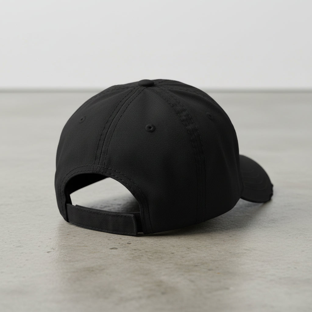 distressed dad hat with the text BAF for bagram airfield 