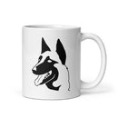 11oz white coffee mug with belgian malinois design