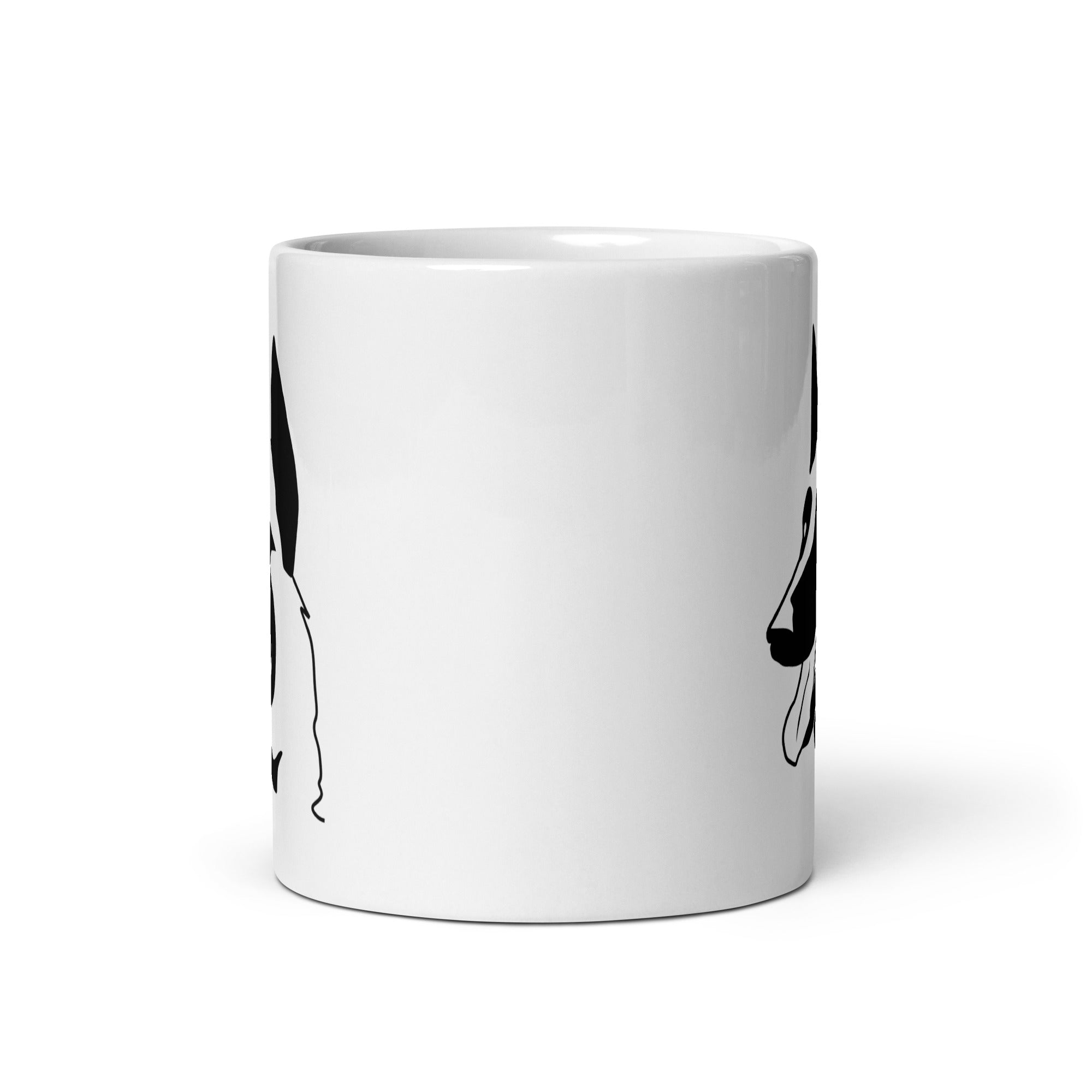 11oz white coffee mug with belgian malinois design