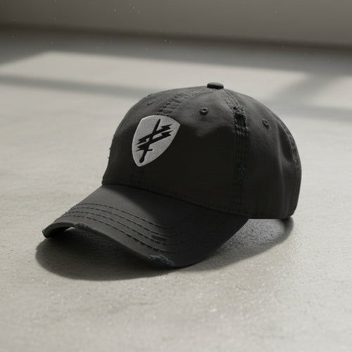 Distressed dad hat with army civil affairs insignia