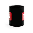 corps of engineers insignia on a black coffee mug.