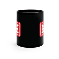 corps of engineers insignia on a black coffee mug.