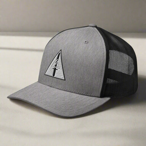 Snapback trucker hat with delta force insignia