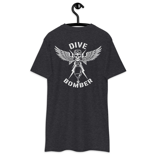 charcoal t-shirt with world war 2 dive bomber design