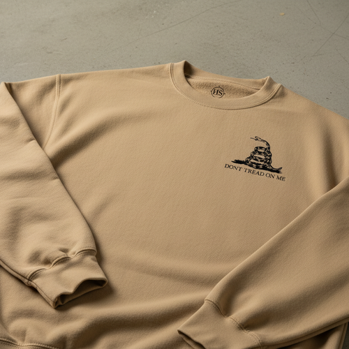 Don't tread on me Gadsden flag khaki sweatshirt